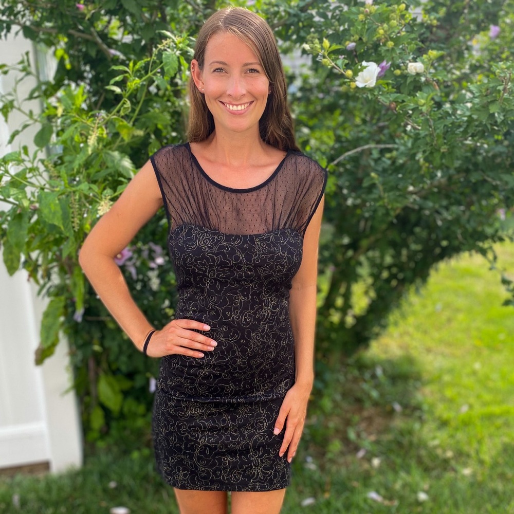 Free people black and gold dress size medium